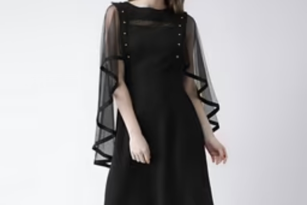 Kassually Black Princess Scoop Aline Dress